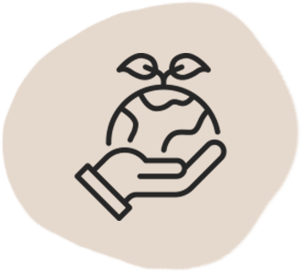 Icon or badge representing ethical sourcing practices for environmentally friendly and socially responsible products.