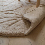 Floral Field Washable Wool Area Rug in Blush