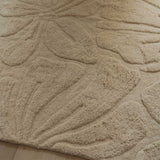 Floral Field Washable Wool Area Rug in Cream