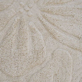 Floral Field Washable Wool Area Rug in Cream