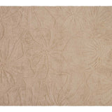 Floral Field Washable Wool Area Rug in Pink