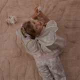 Floral Field Washable Wool Area Rug in Pink