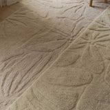 Floral Field Washable Wool Area Rug in Cream