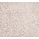 Floral Field Washable Wool Area Rug in Cream