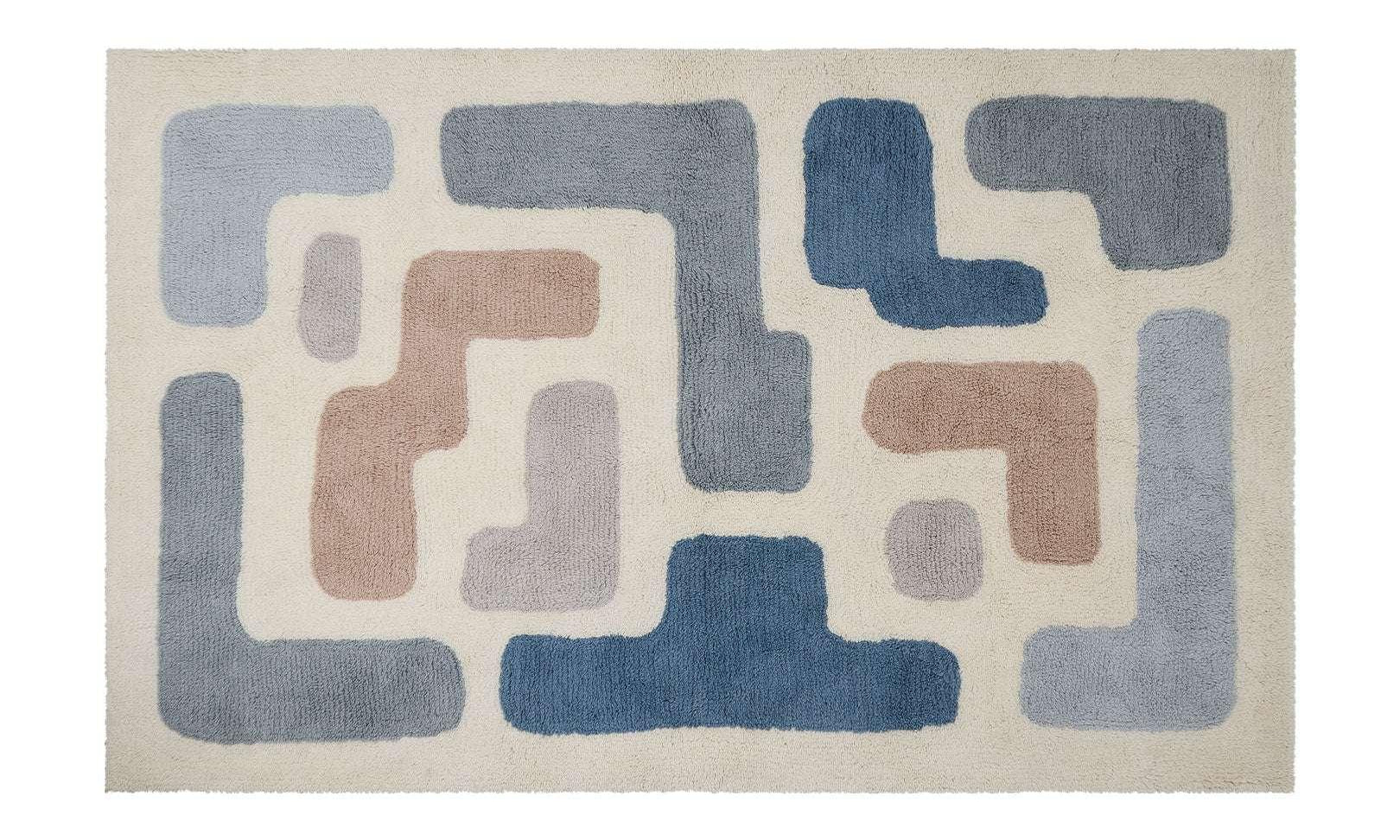 Stacked Washable Wool Area Rug – soft, organic, non-toxic wool rug for nursery or kids' room
