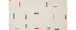 Full view of a wool children's rug with a structured brick design, crafted from soft, washable material.