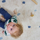 Dotted Washable Organic Cotton Rug in Blue