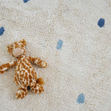 Dotted Washable Organic Cotton Rug in Blue