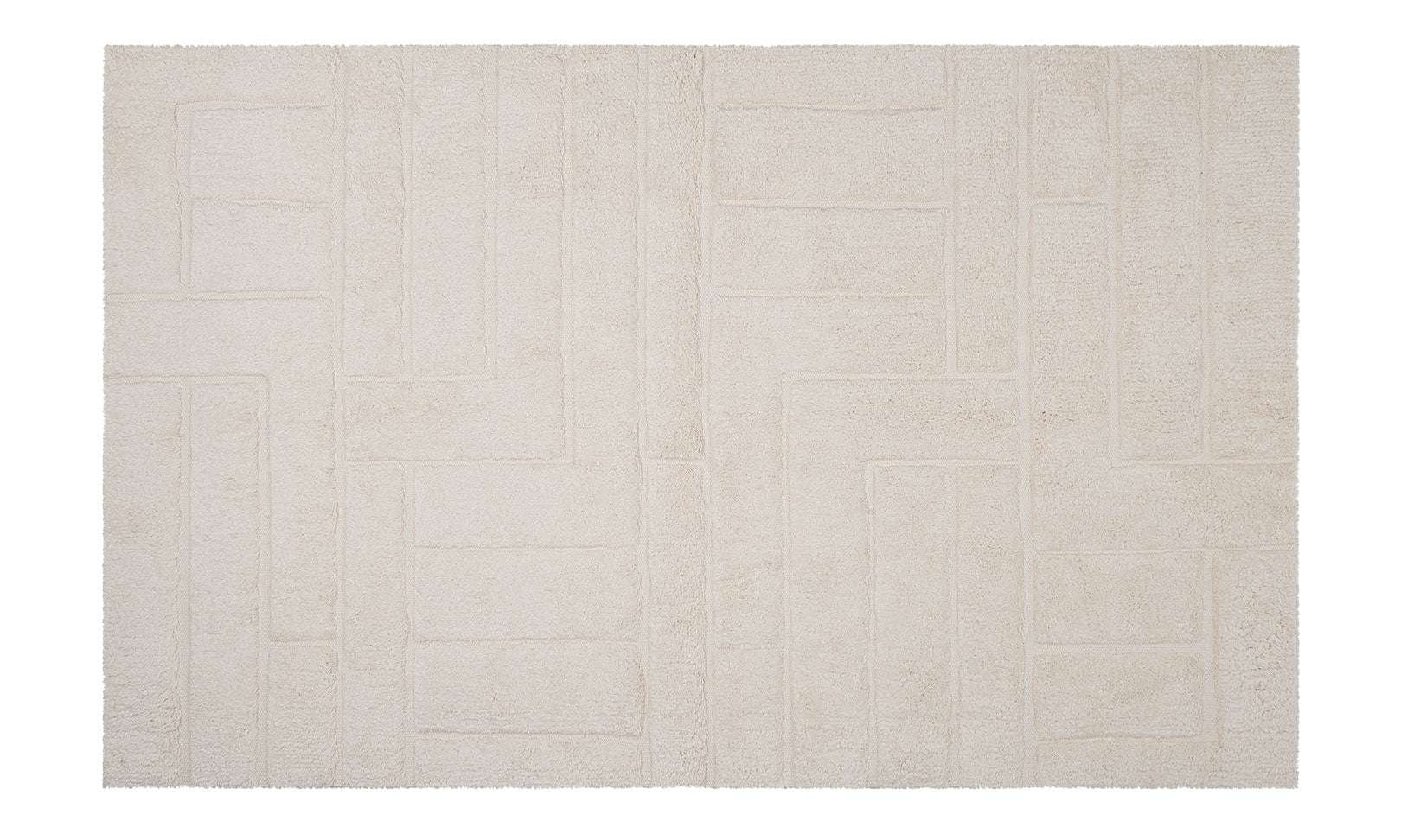 Modern abstract-patterned Pathways rug crafted from safe, washable cotton—ideal for imaginative floor play.