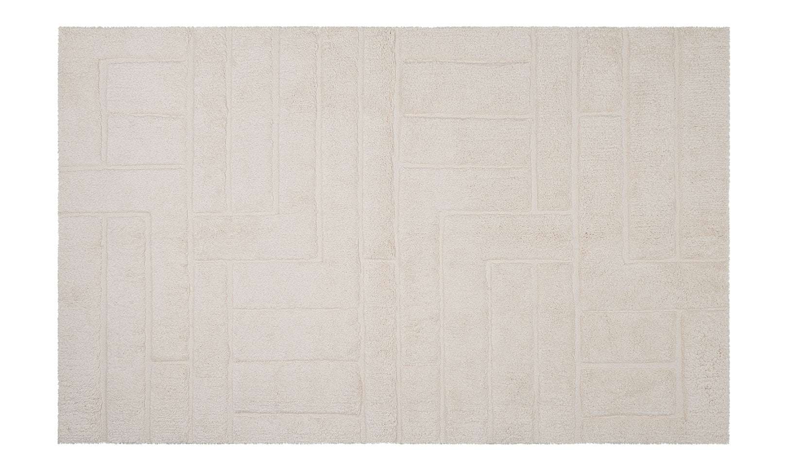 Modern abstract-patterned Pathways rug crafted from safe, washable cotton—ideal for imaginative floor play.