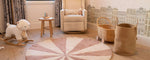 Pink Pinwheel 5 Washable Wool Children's Rug